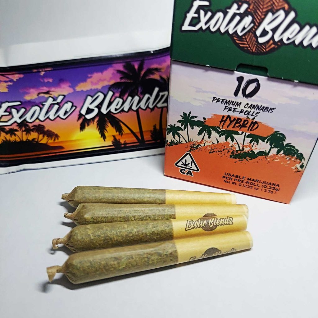 exotic blendz sherb crasher pre roll review cannabis photos 3 merry jade