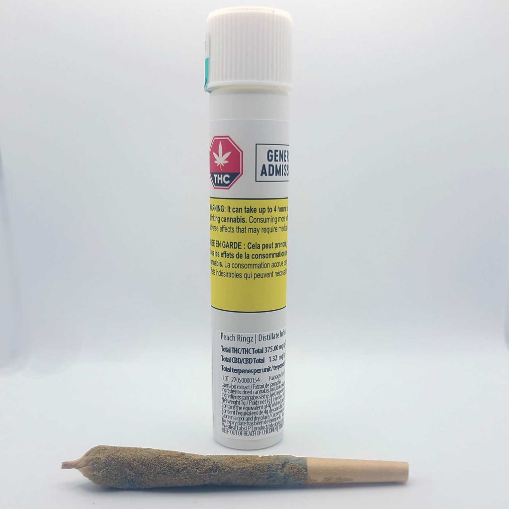 general admission peach rinz infused pre roll review photos 2 merry jade