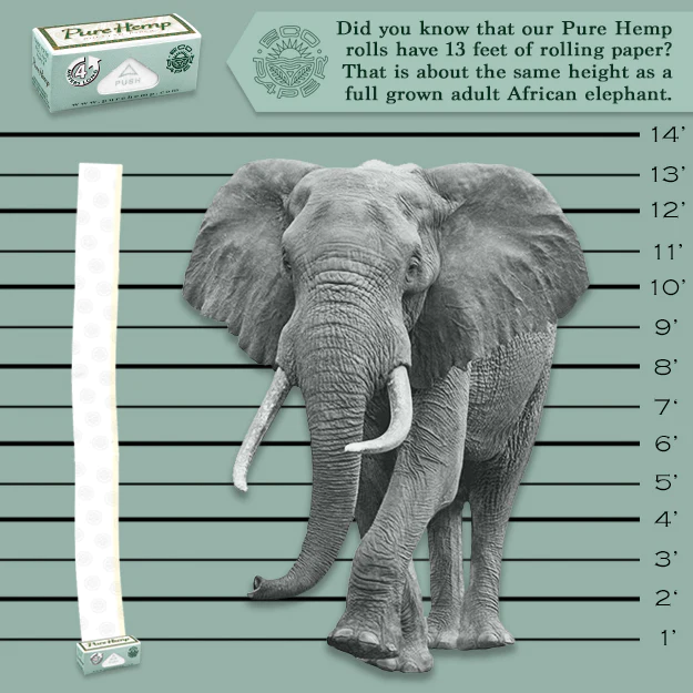 pure hemp rolling paper rolls