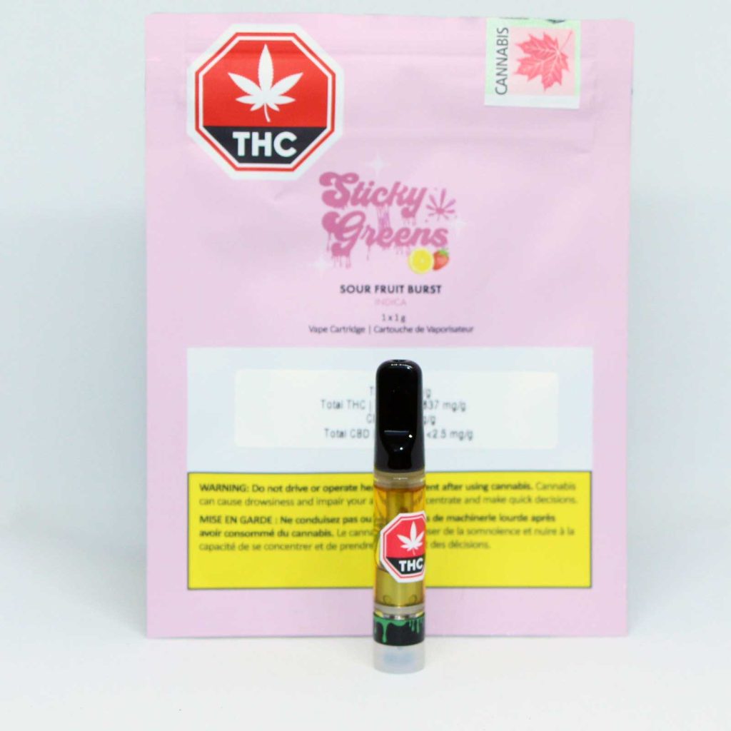 sticky greens sour fruit burst review 510 vape cart 3 merry jade