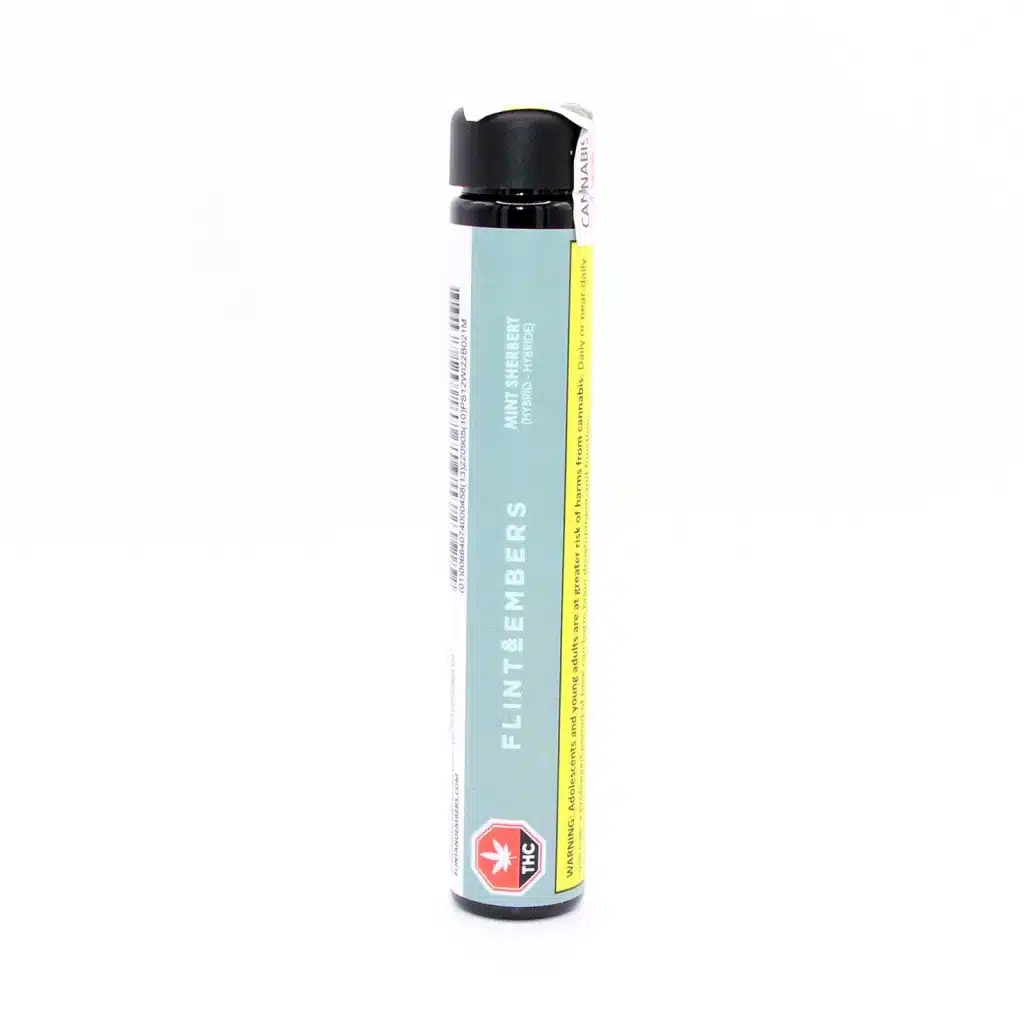 flint and embers mint sherbert pre roll review photos 1 merry jade