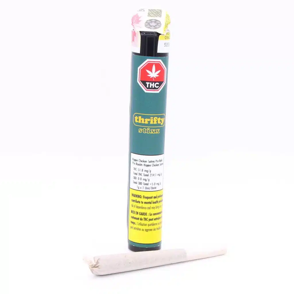 thrifty stixx hippie chicken sativa pre roll review photos 3 merry jade