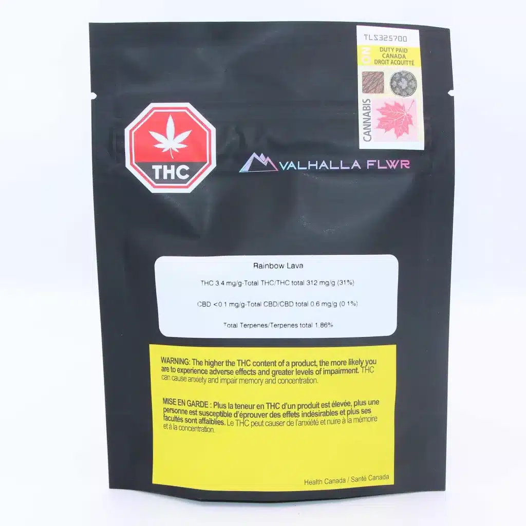 valhalla flwr rainbow lava review cannabis photos 1 merry jade