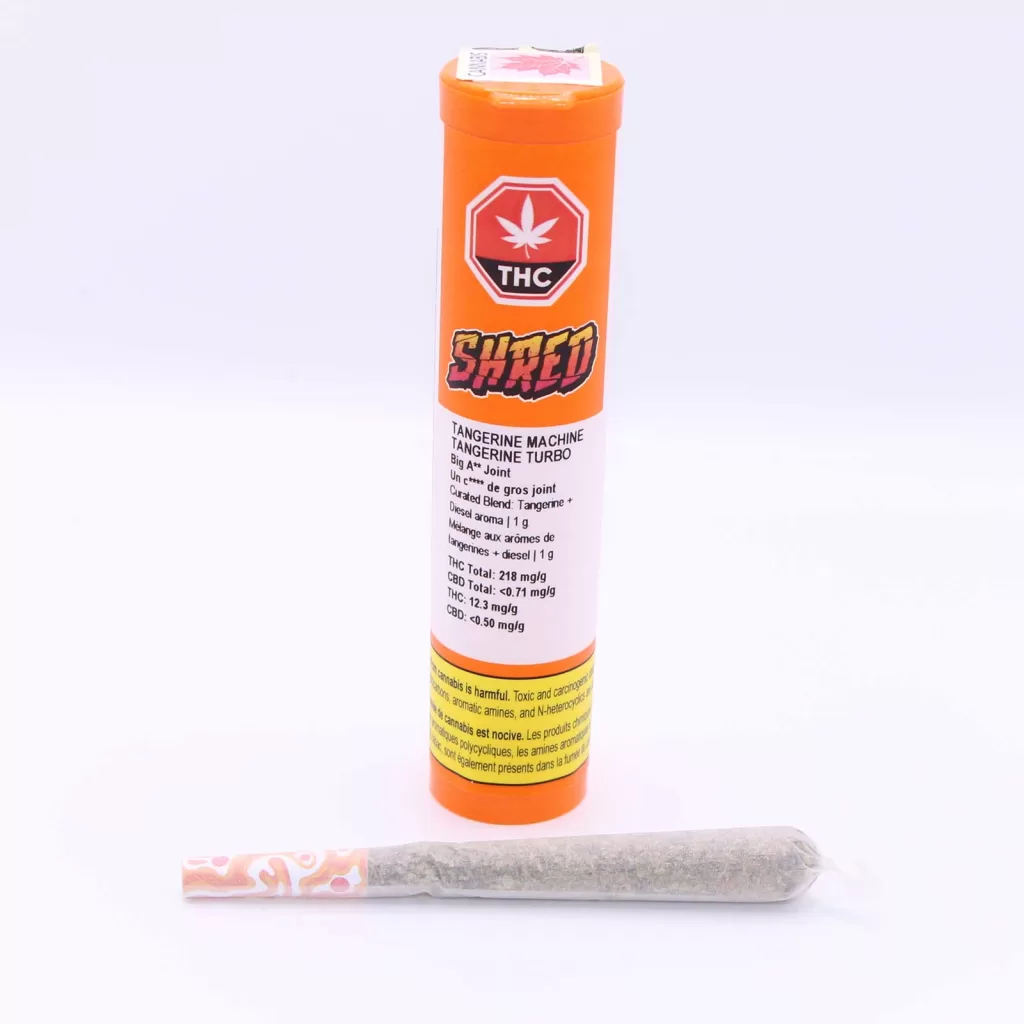 shred tangerine machine pre roll review 4 merry jade
