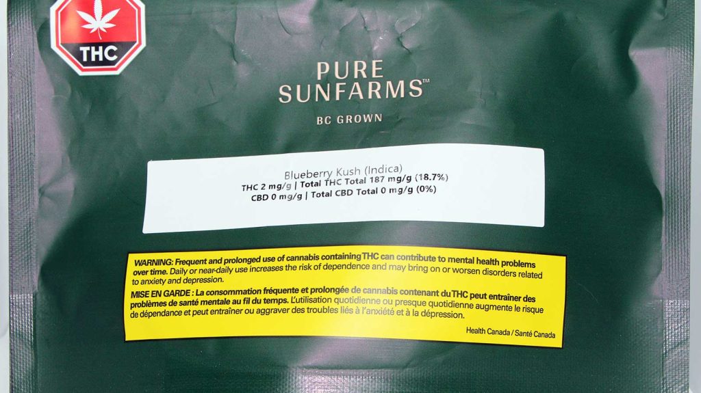 pure sunfarms blueberry kush cannabis review photos 1
