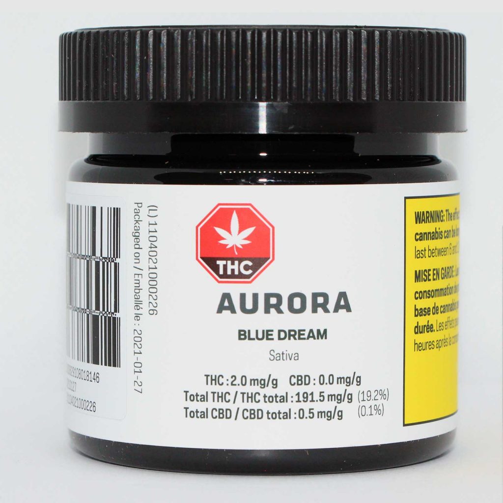 aurora cannabis blue dream review and photos sativa cannibros 1